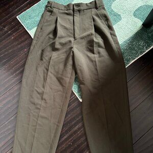 zara pleated trousers self cropped